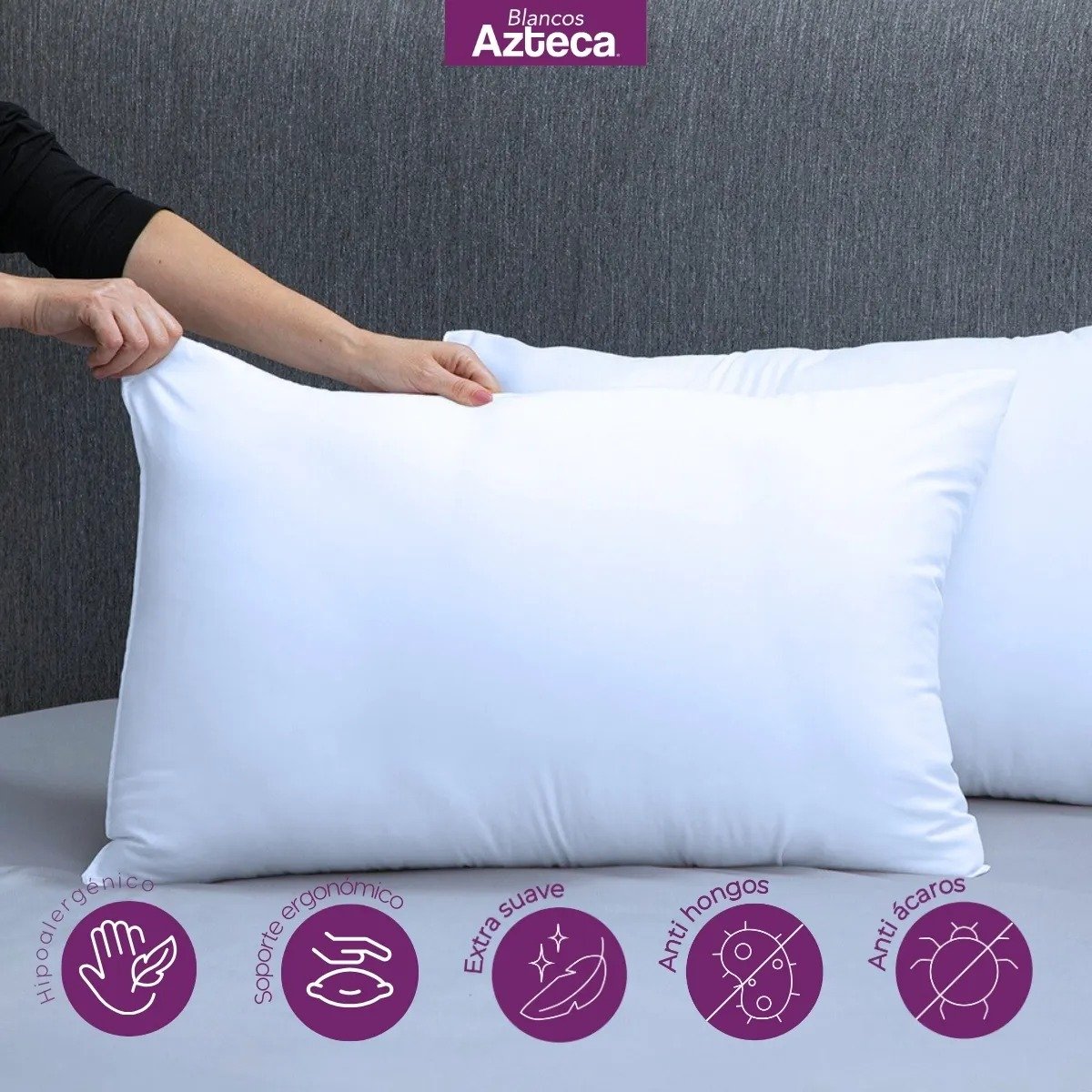 Almohadas Microfibra media marca Blancos Azteca (2 pack) con 61% de DESCUENTO en Mercado Libre