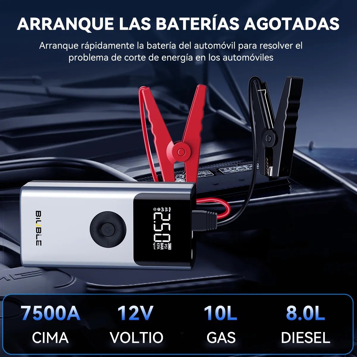 Arrancador de Batería de auto y Compresor de aire portátil con 54% de DESCUENTO