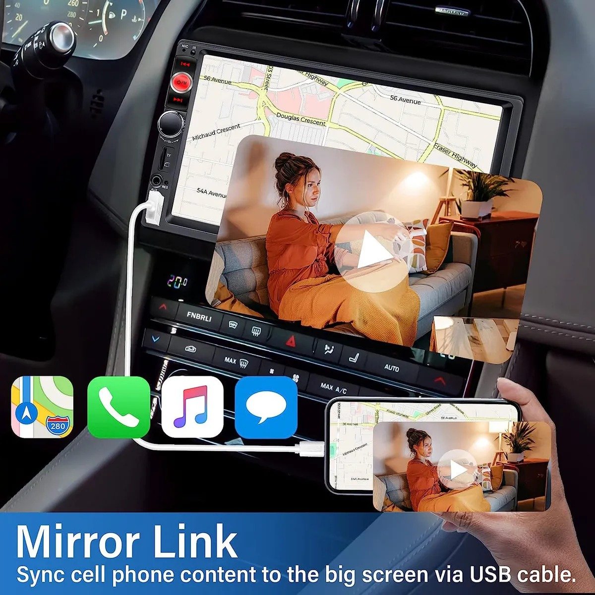 Estéreo para coche Fnbrli Mirror Link 7 con cámara con 19% de DESCUENTO