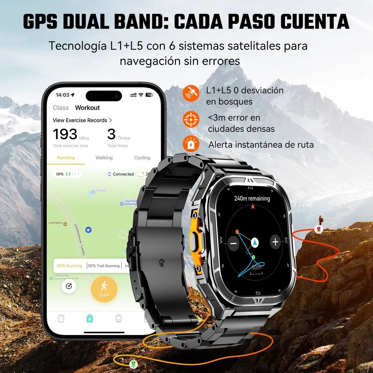 Home Reloj Inteligente CUBOT GT3 con Dual GPS con 57% de DESCUENTO