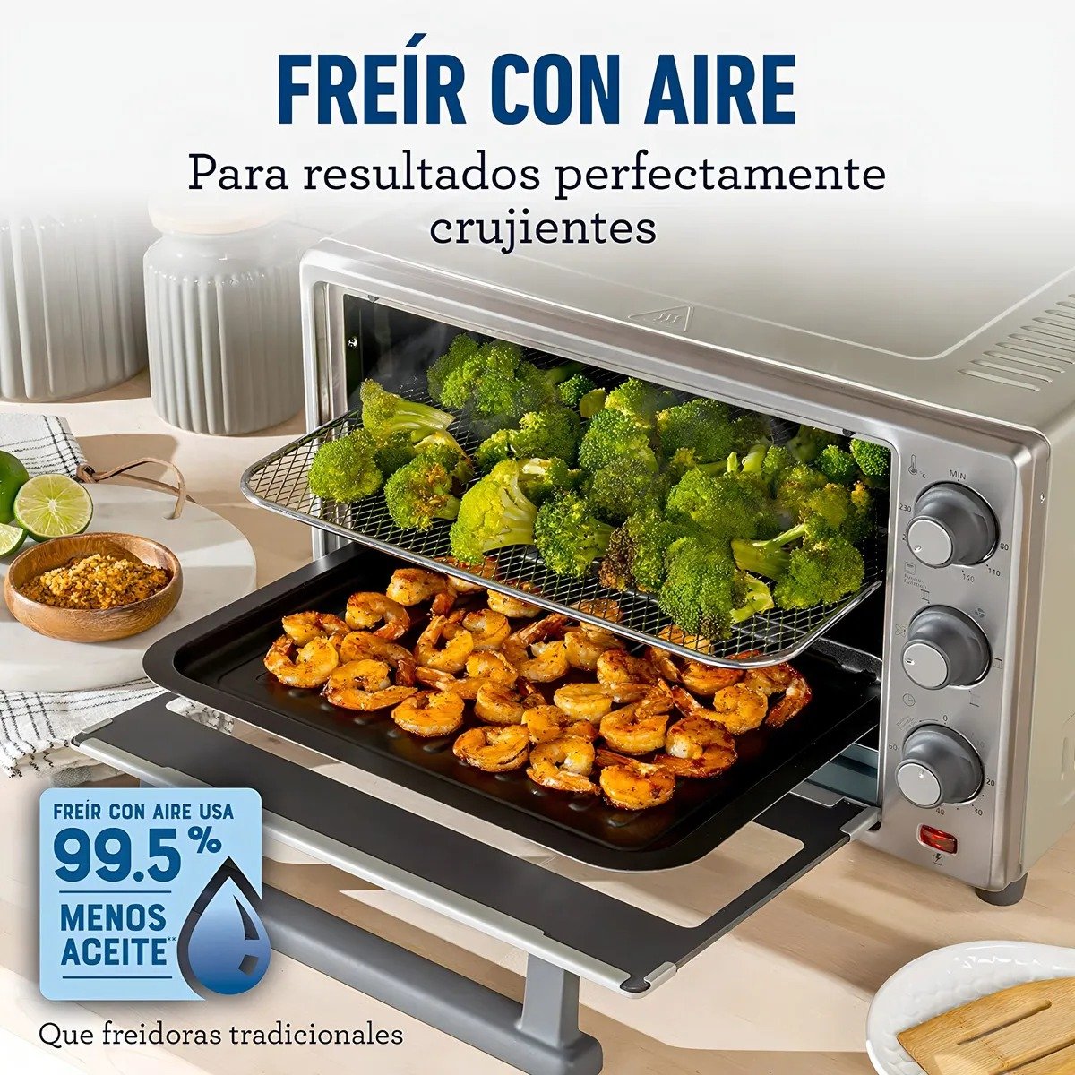 Freidora de Aire y Horno Multifuncional Oster de 25 Litros con 45% de DESCUENTO