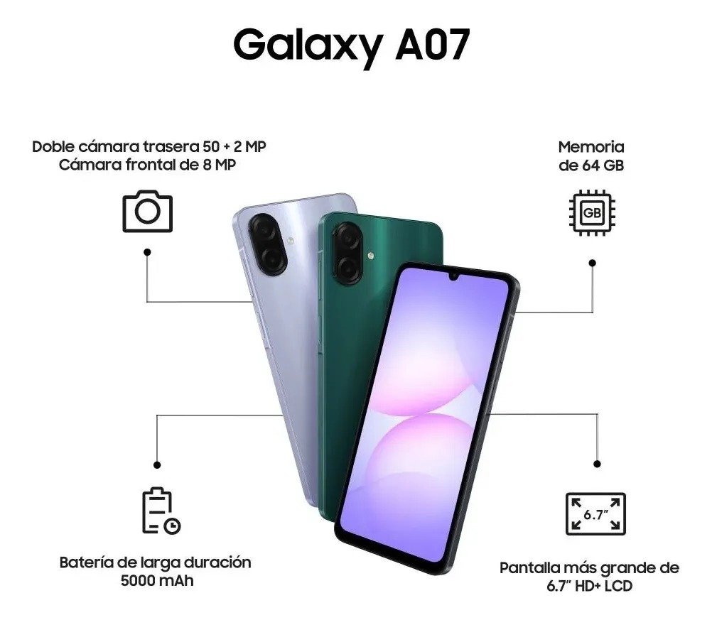 Samsung Galaxy A07 Lte con 58% de DESCUENTO en Mercado Libre