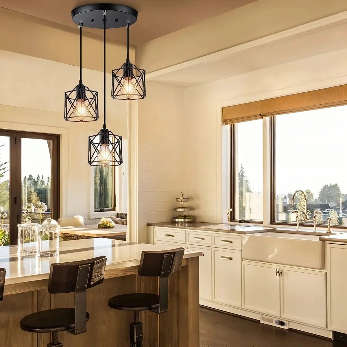 Lámpara Colgante de Techo de 3 Luces Keepouter con 39% de DESCUENTO