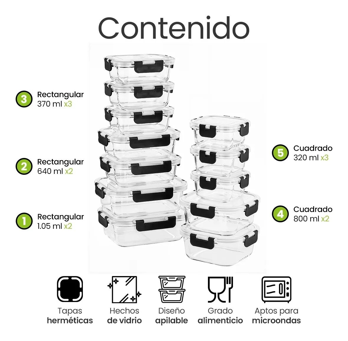 Recipientes Herméticos de Vidrio Raganet con 30% de DESCUENTO
